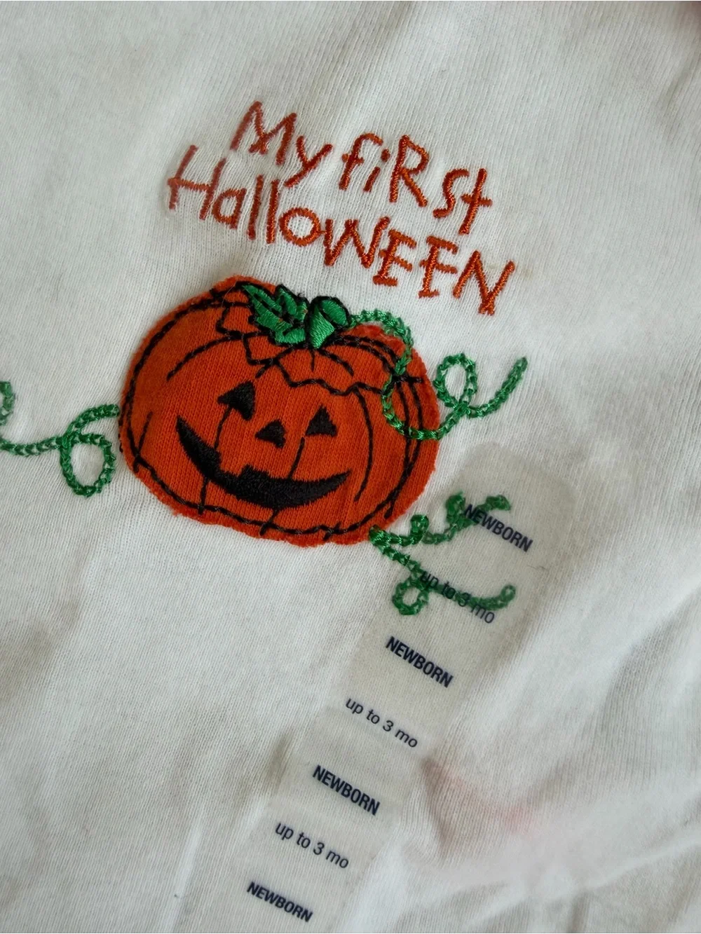 Baby Gap Newborn My First Halloween Pumpkin Long Sleeve Bodysuit NWT